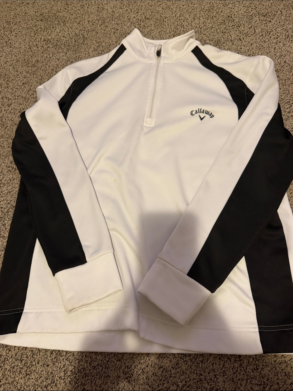 Callaway White and Black Half-Zip Golf Pullover